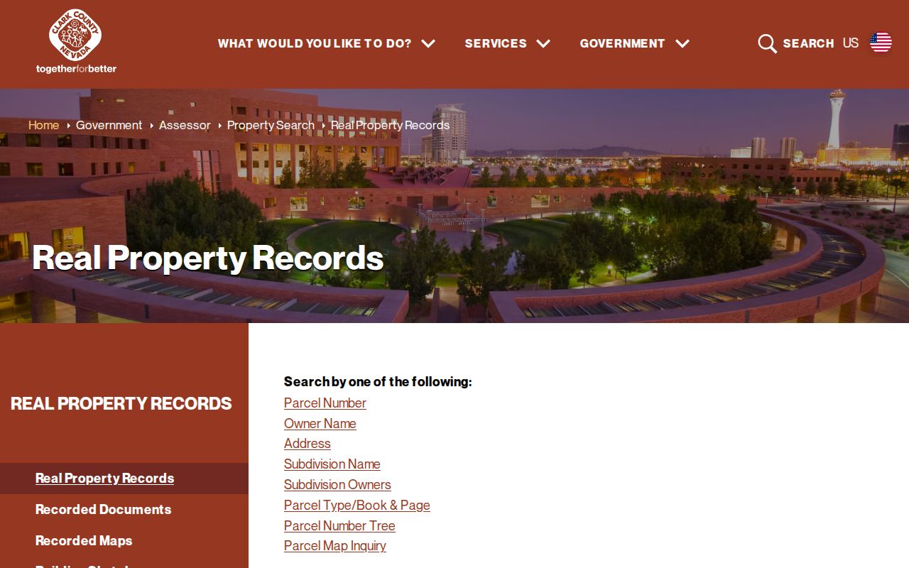 Whitney people search through Clark County Assessor property records